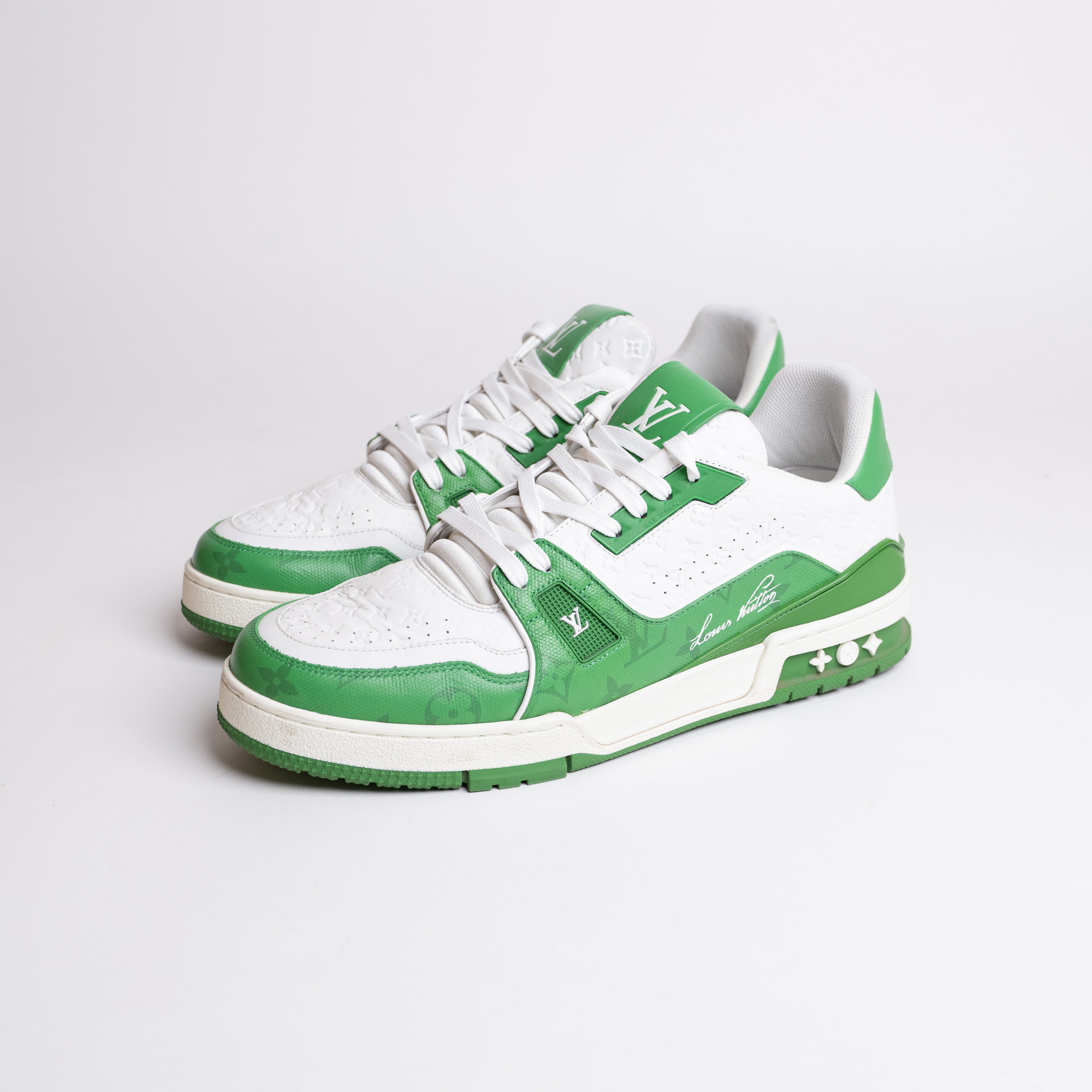 LOUIS VUITTON TRAINER #54 SIGNATURE GREEN WHITE LV9