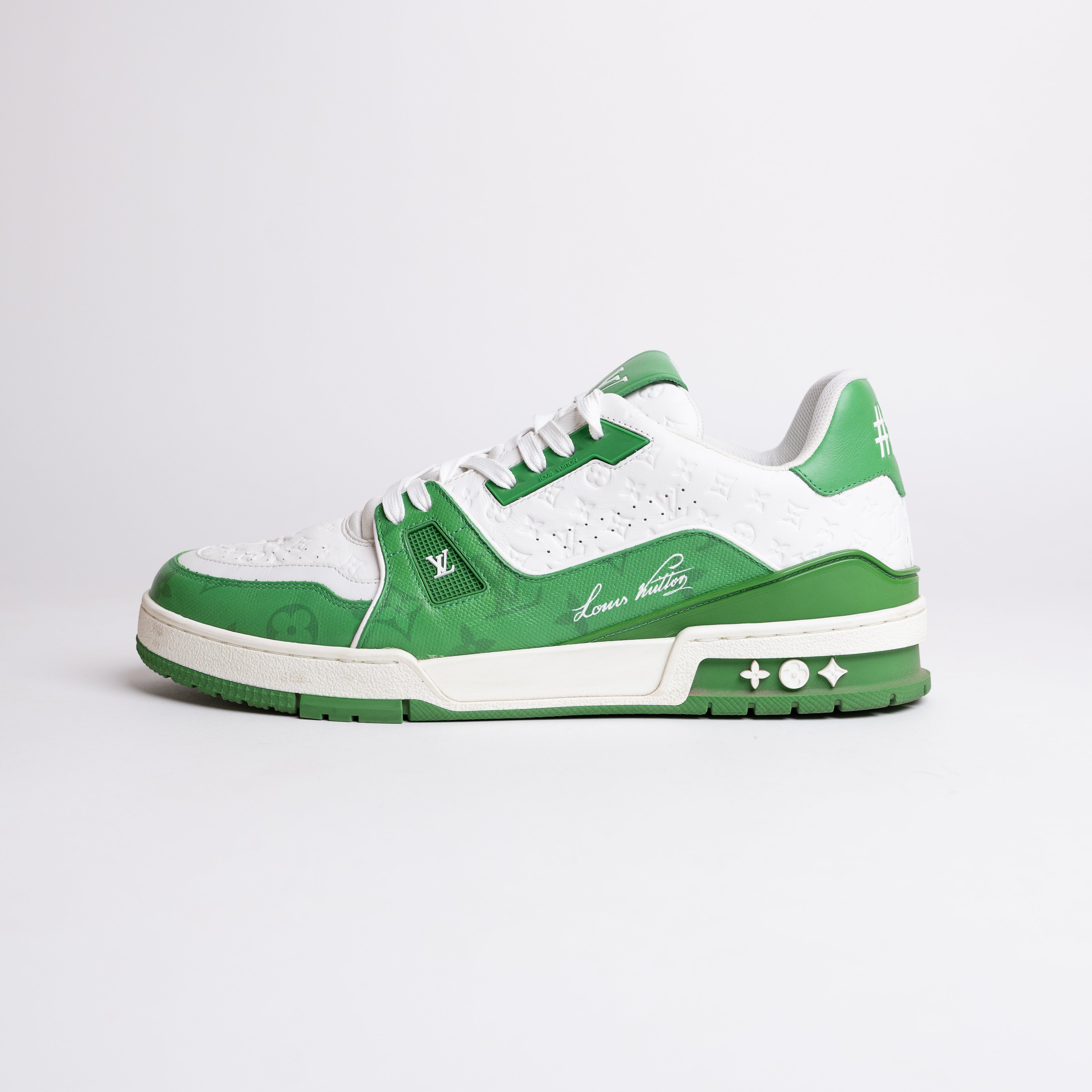 LOUIS VUITTON TRAINER #54 SIGNATURE GREEN WHITE LV9