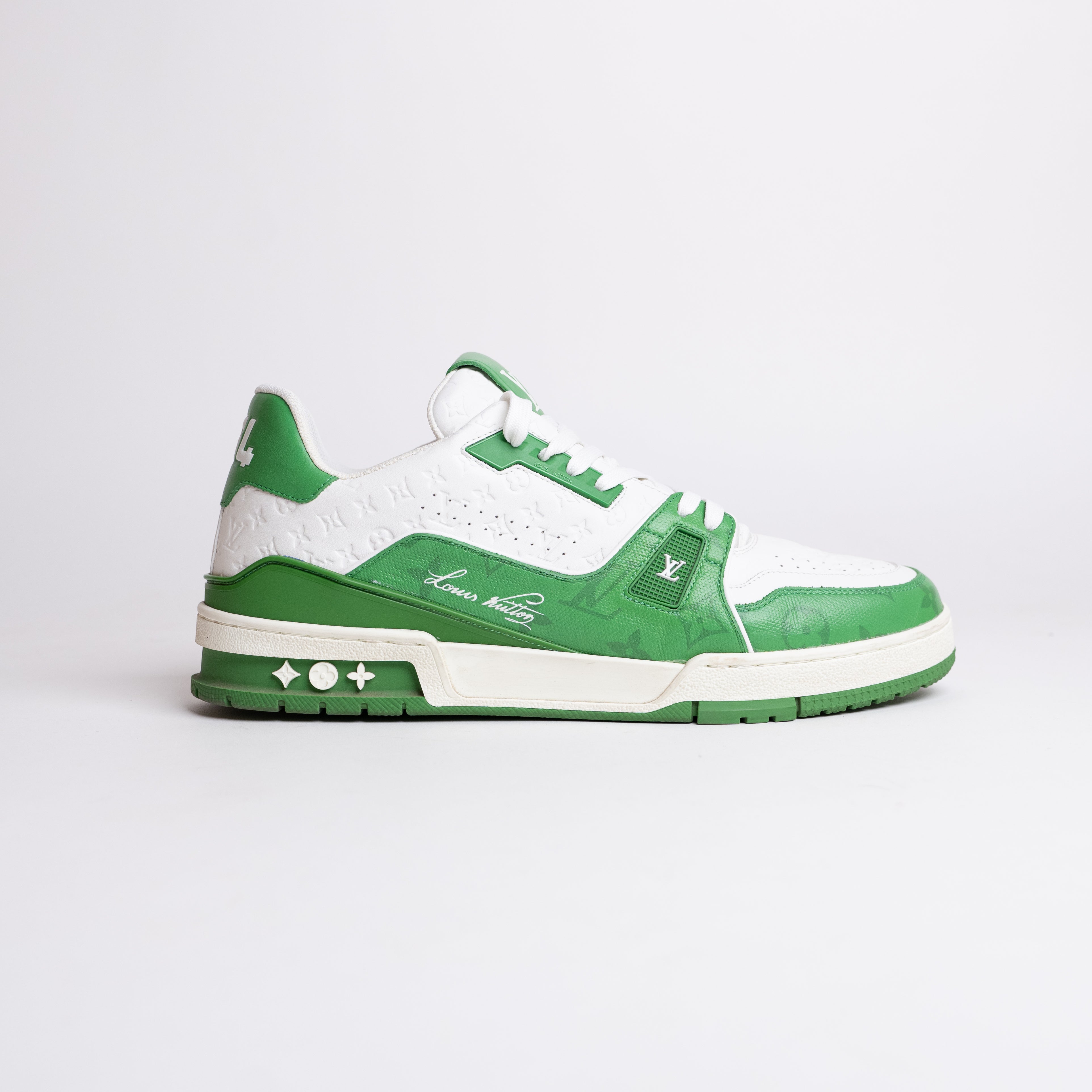 LOUIS VUITTON TRAINER #54 SIGNATURE GREEN WHITE LV9