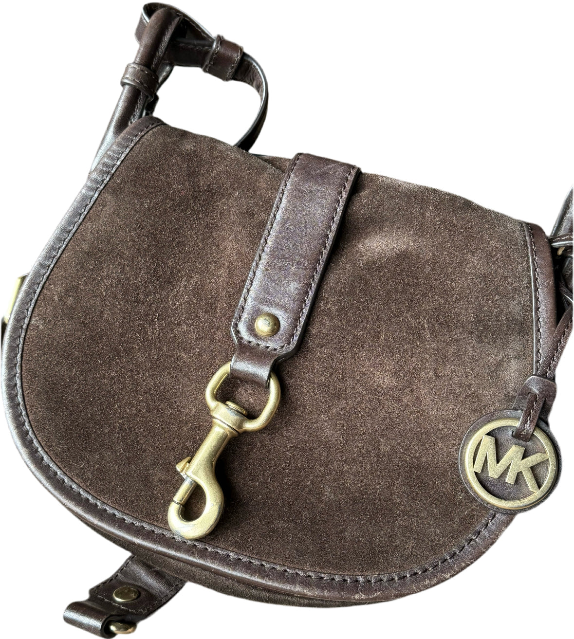 Michael Kors Suede Saddle Bag