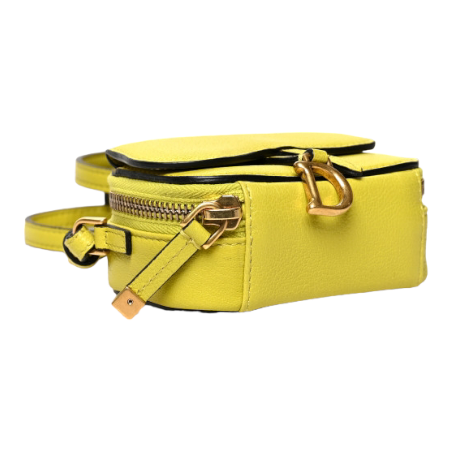 Dior Goatskin Mini Saddle Shoulder Strap Pouch Lime