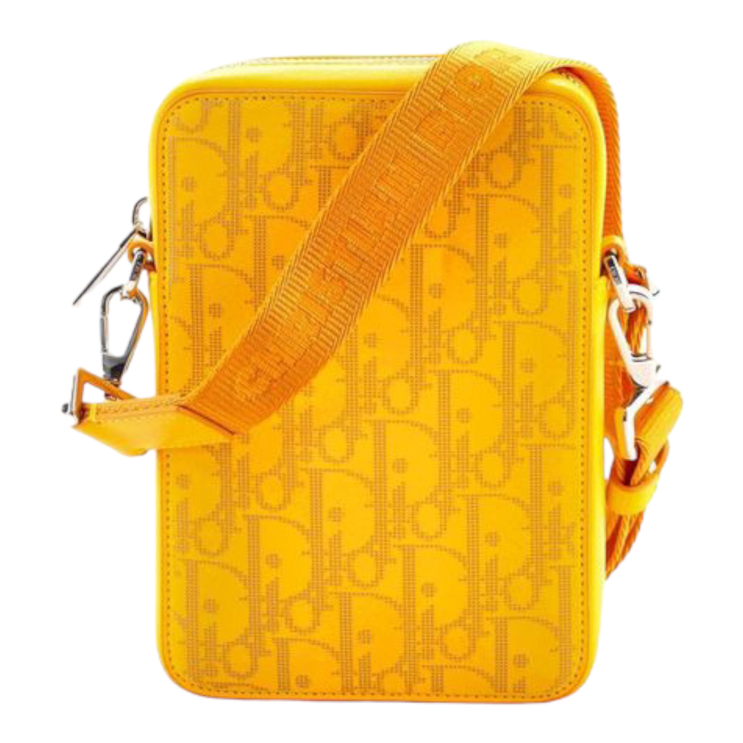 Dior World Tour Zip Messenger Pouch Oblique Galaxy Leather Yellow