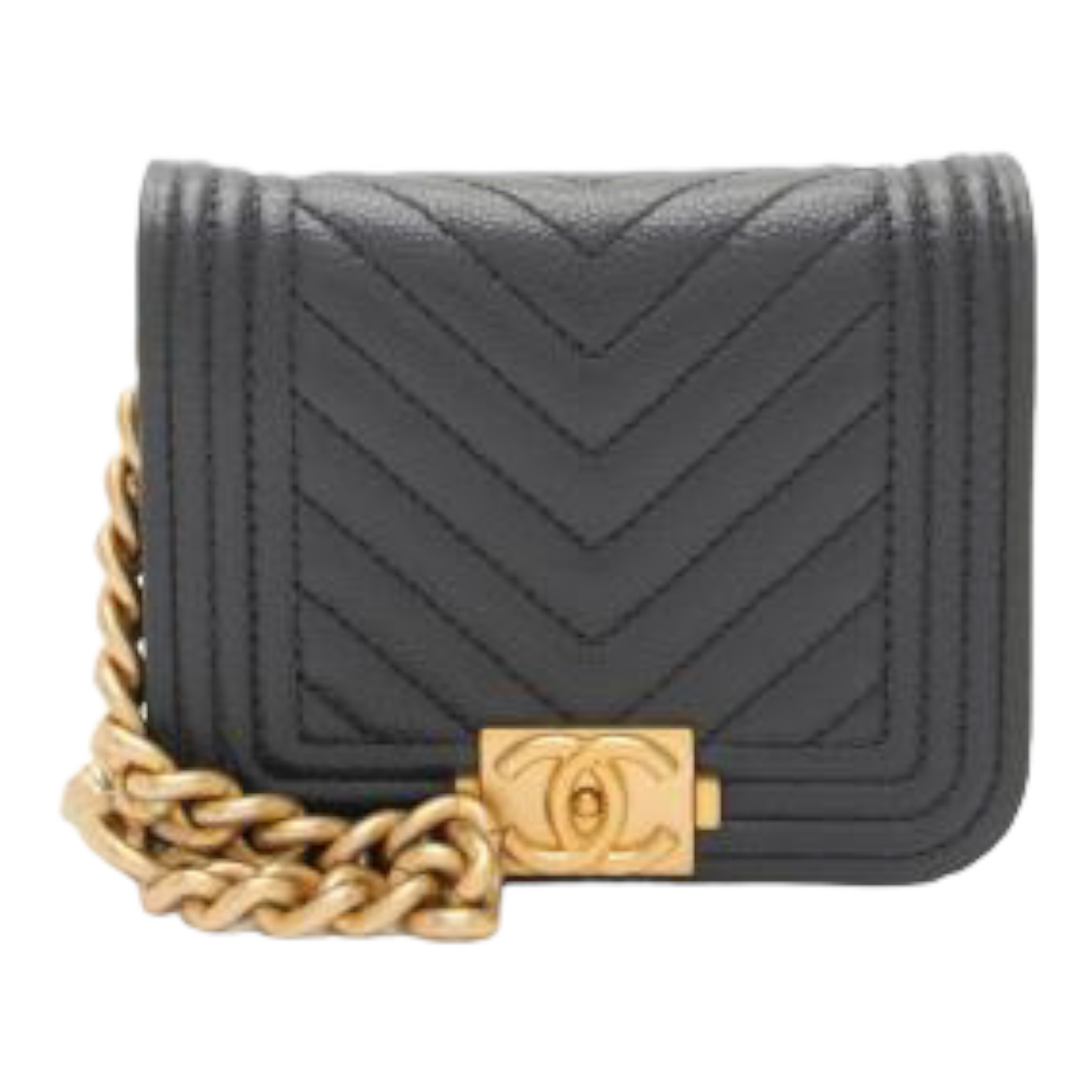 Chanel Chevron Caviar Leather Boy Waist Bag