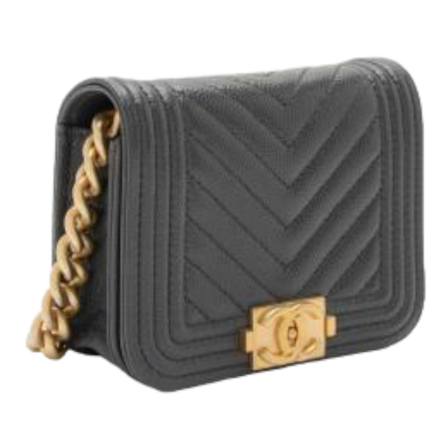 Chanel Chevron Caviar Leather Boy Waist Bag