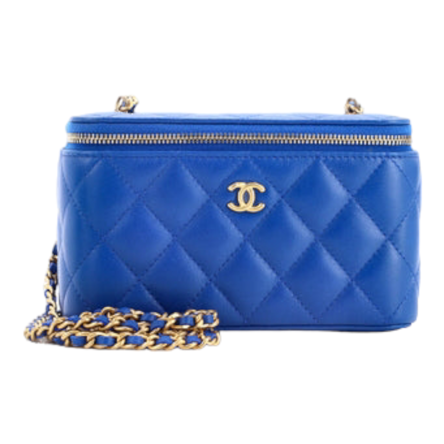 Chanel Pearl Crush Vanity Case with Chain Quilted Lambskin Small