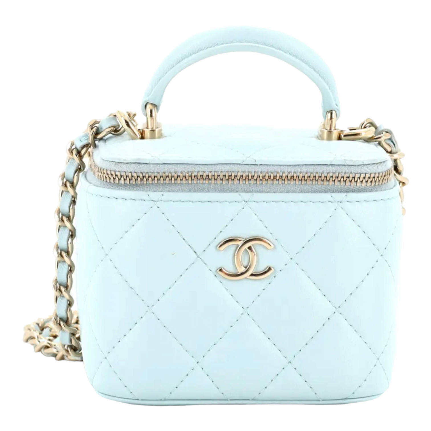 Chanel 2022 Small Light Blue Vanity Bag