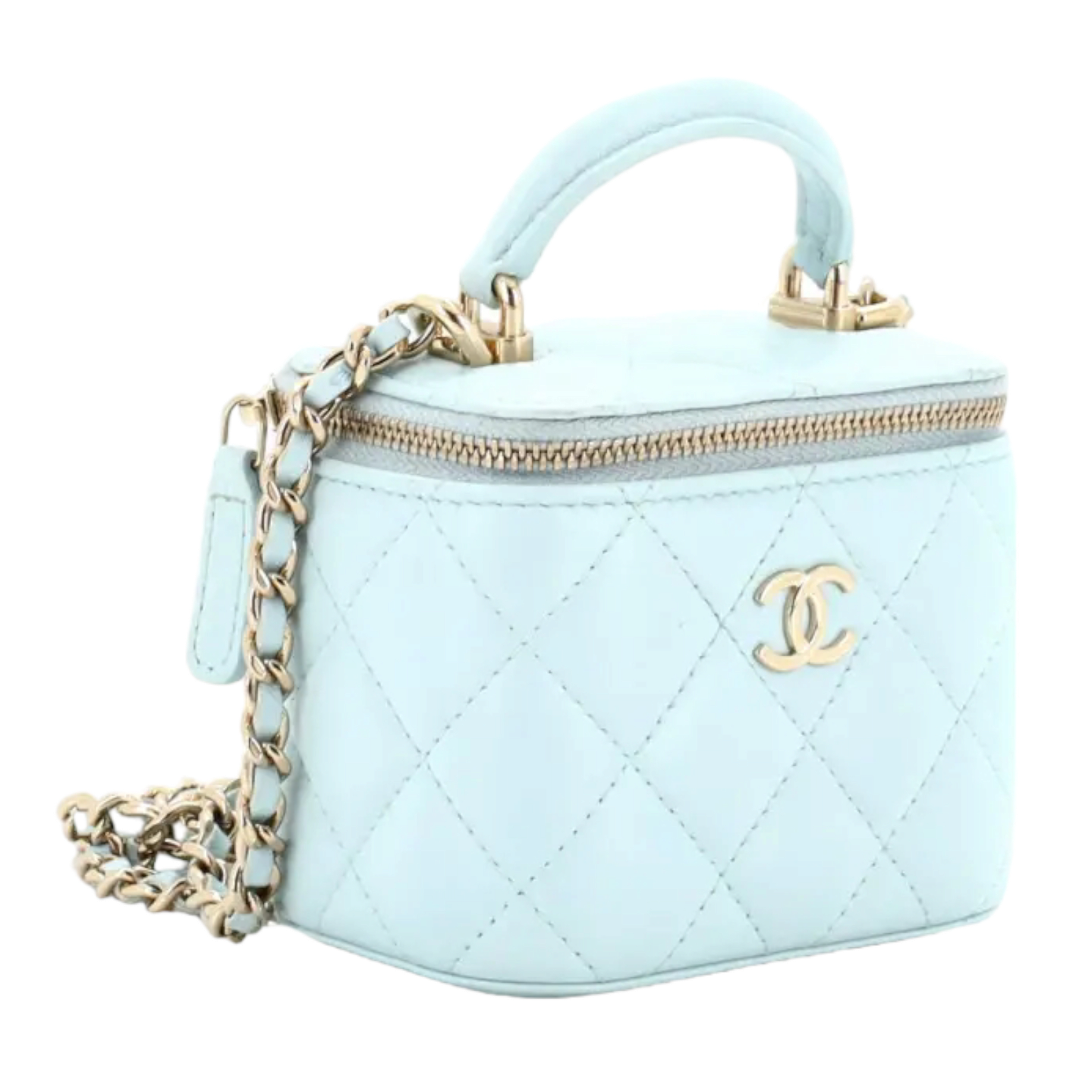 Chanel 2022 Small Light Blue Vanity Bag