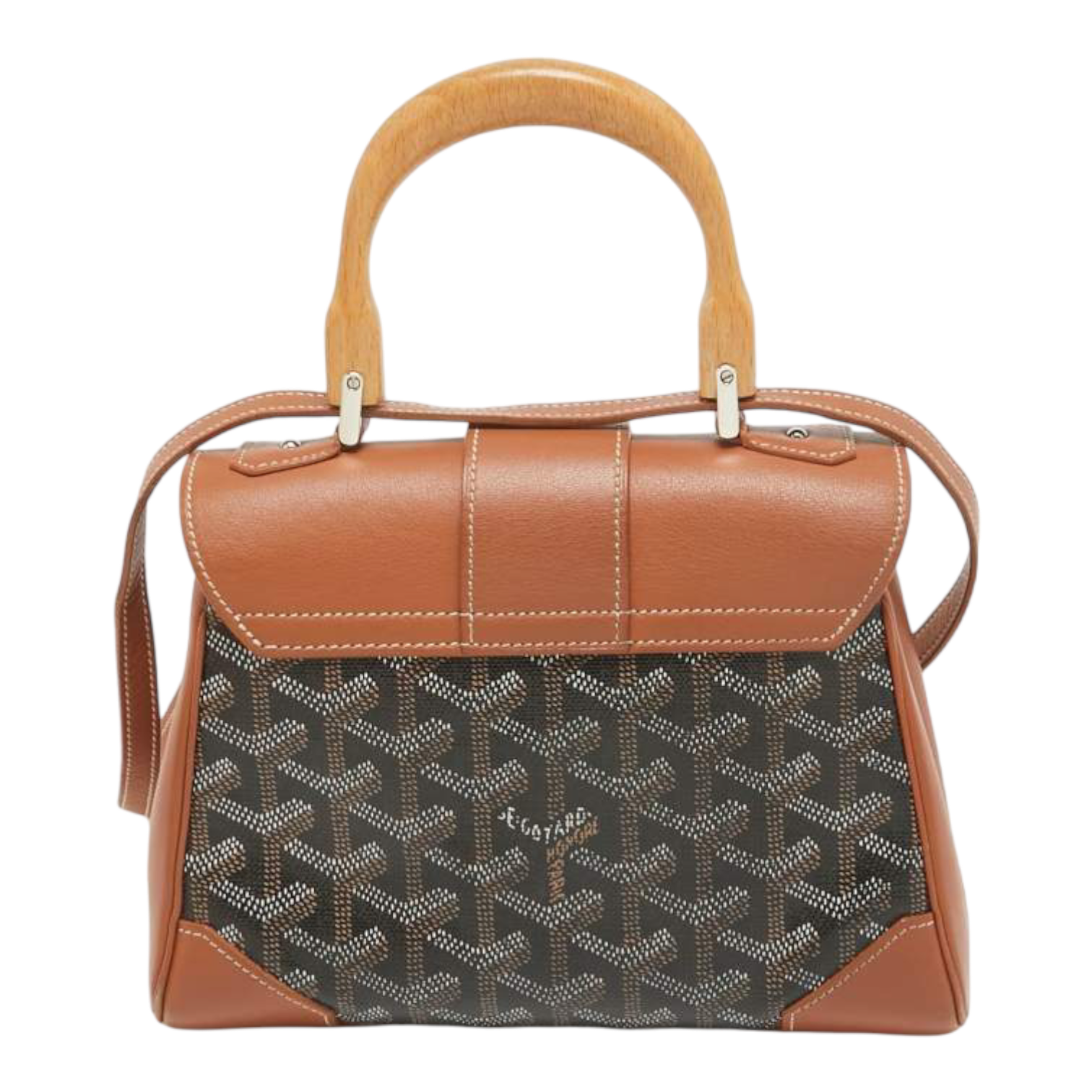 Goyard Brown Goyardine Coated Canvas and Leather Mini Saigon Top Handle Bag