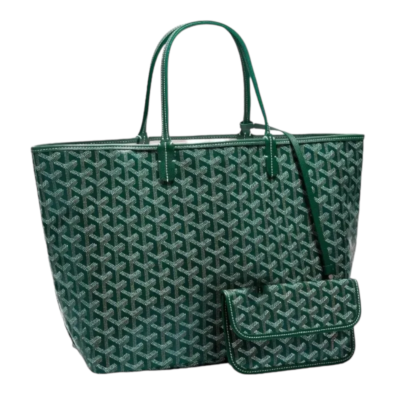 Goyard Green Goyardine Coated Canvas and Leather Saint Louis PM Tote