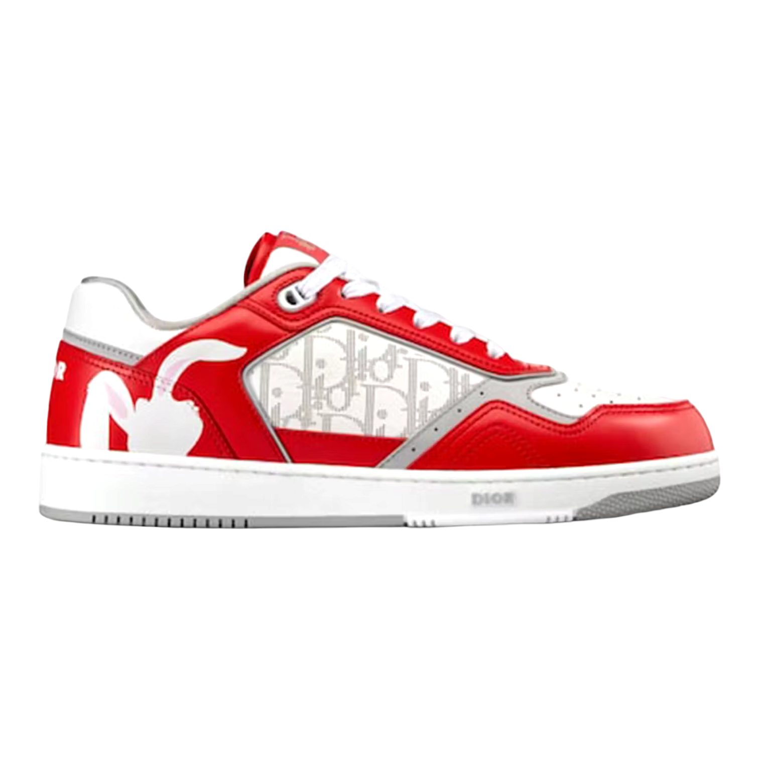 Dior B27 Low ERL Red and White Smooth Calfskin