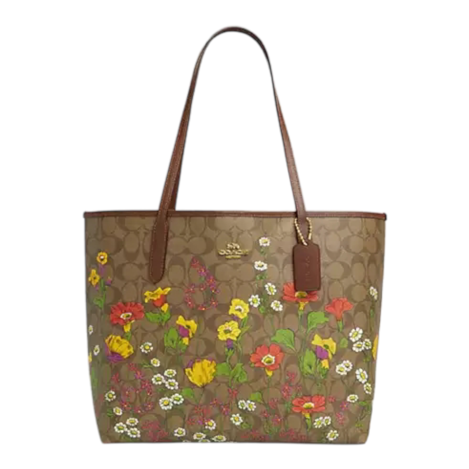 Coach City Tote Bag In Signature Canvas With Floral Print