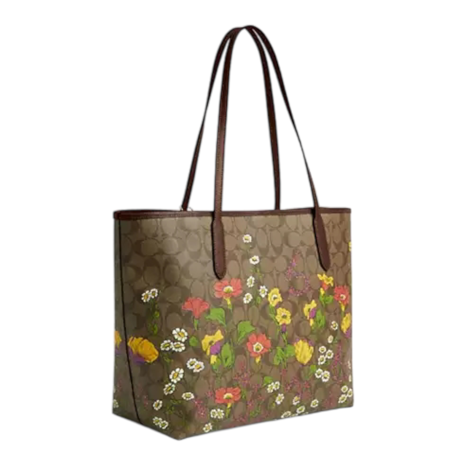 Coach City Tote Bag In Signature Canvas With Floral Print