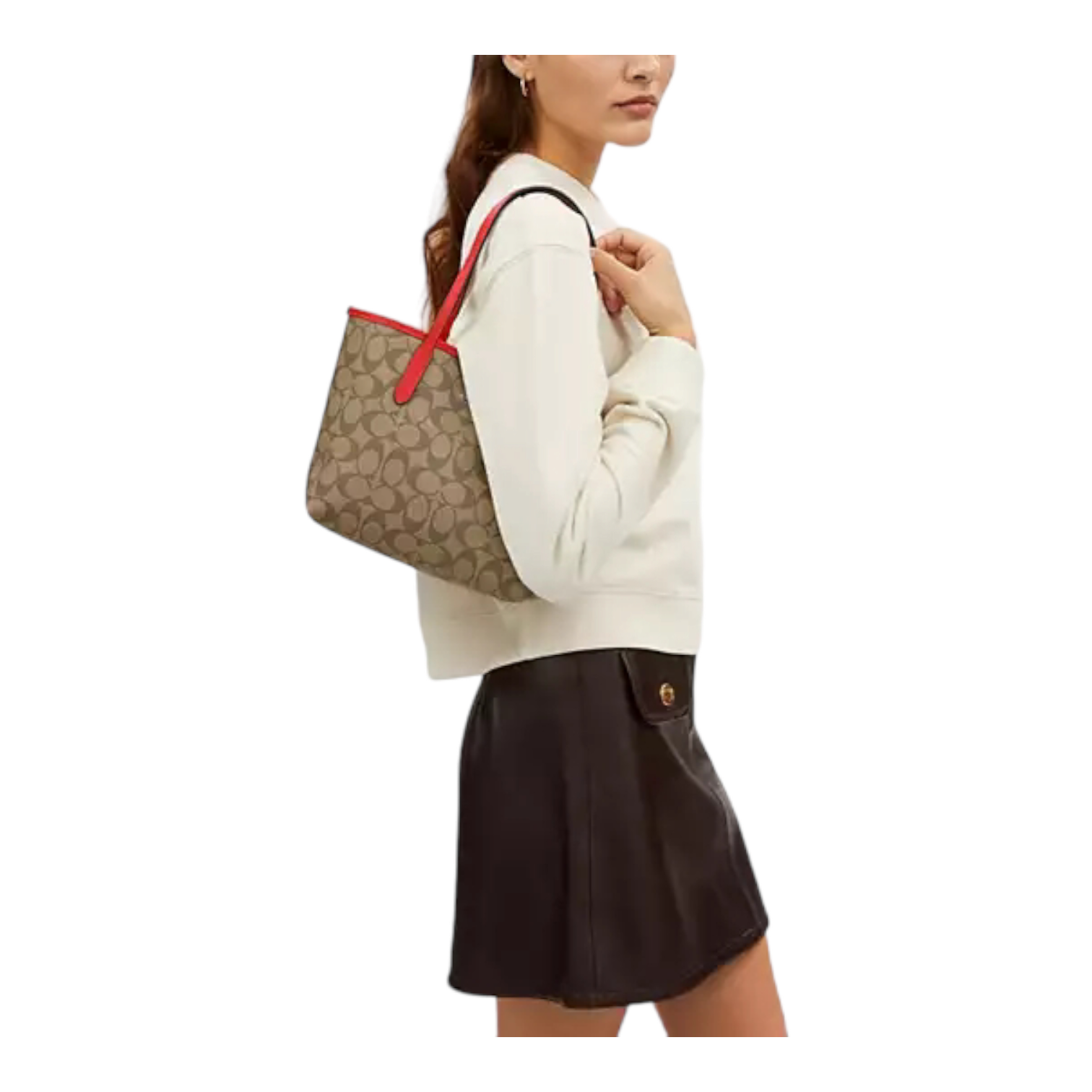 Coach Mini City Tote In Signature Canvas