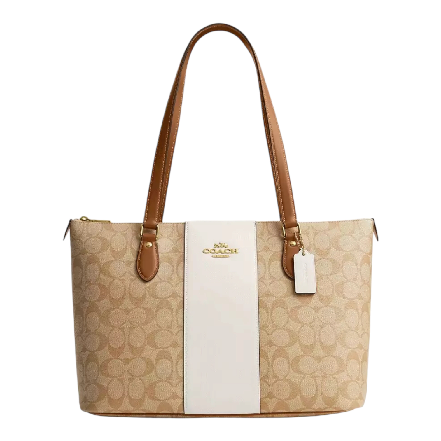 Coach Gallery Tote In Signature Canvas With Stripe