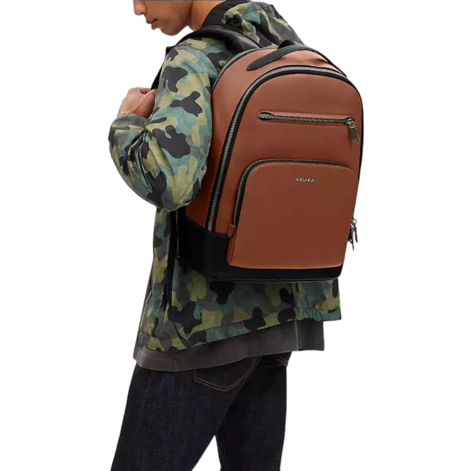 Coach Ethan Backpack In Signature "Saddle"