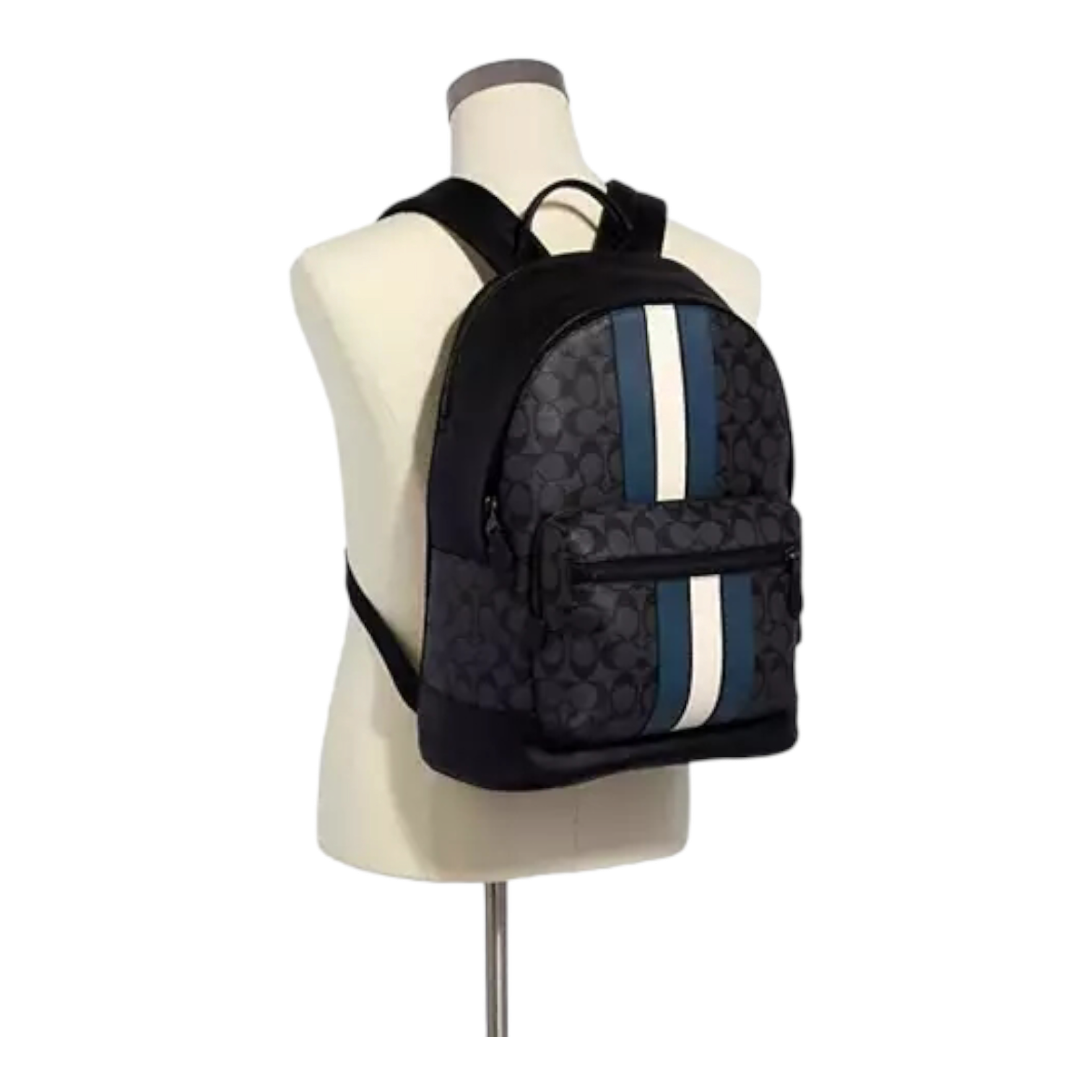 Coach West Backpack In Signature Canvas With Varsity Stripe