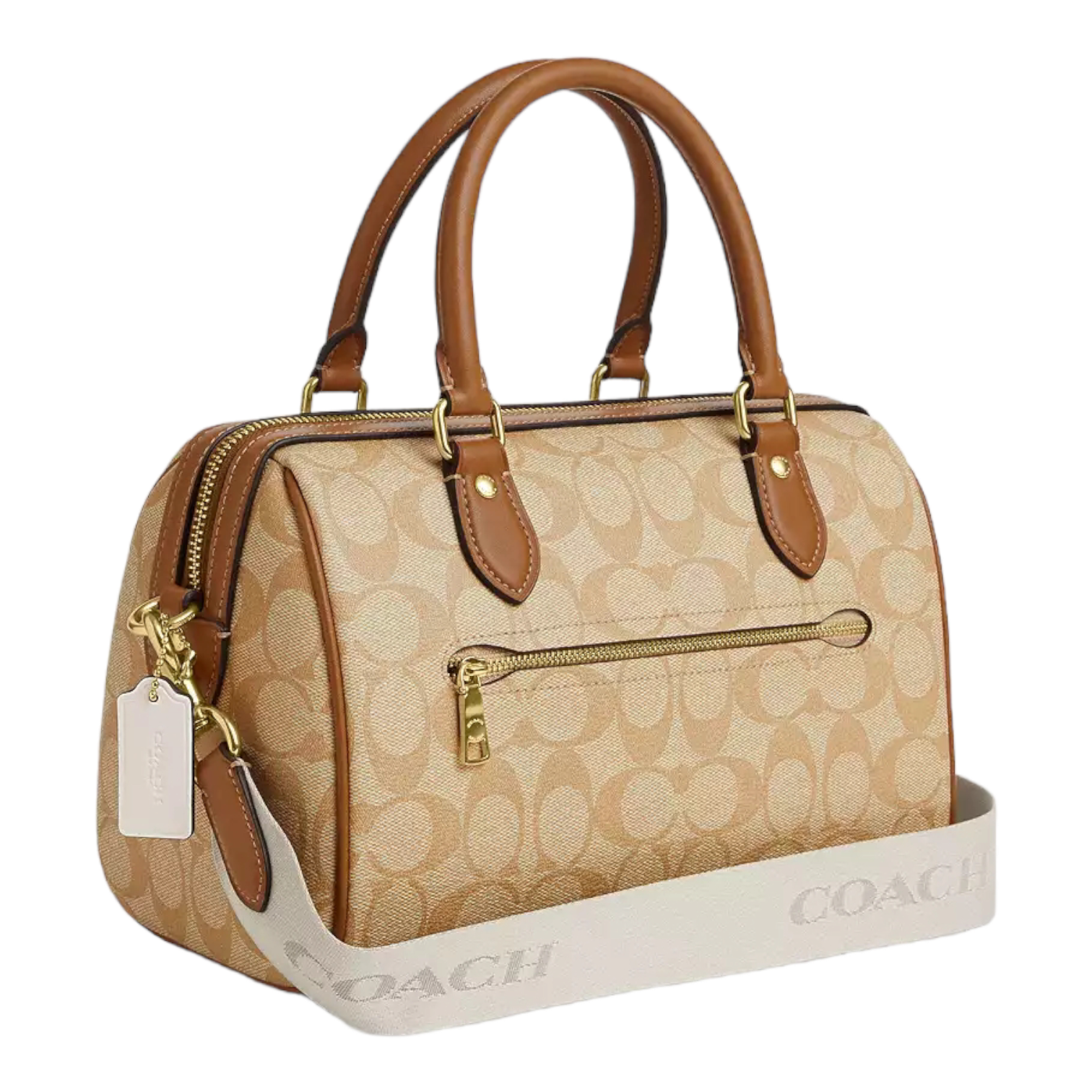 Coach Rowan Satchel Bag In Signature Canvas With Stripe