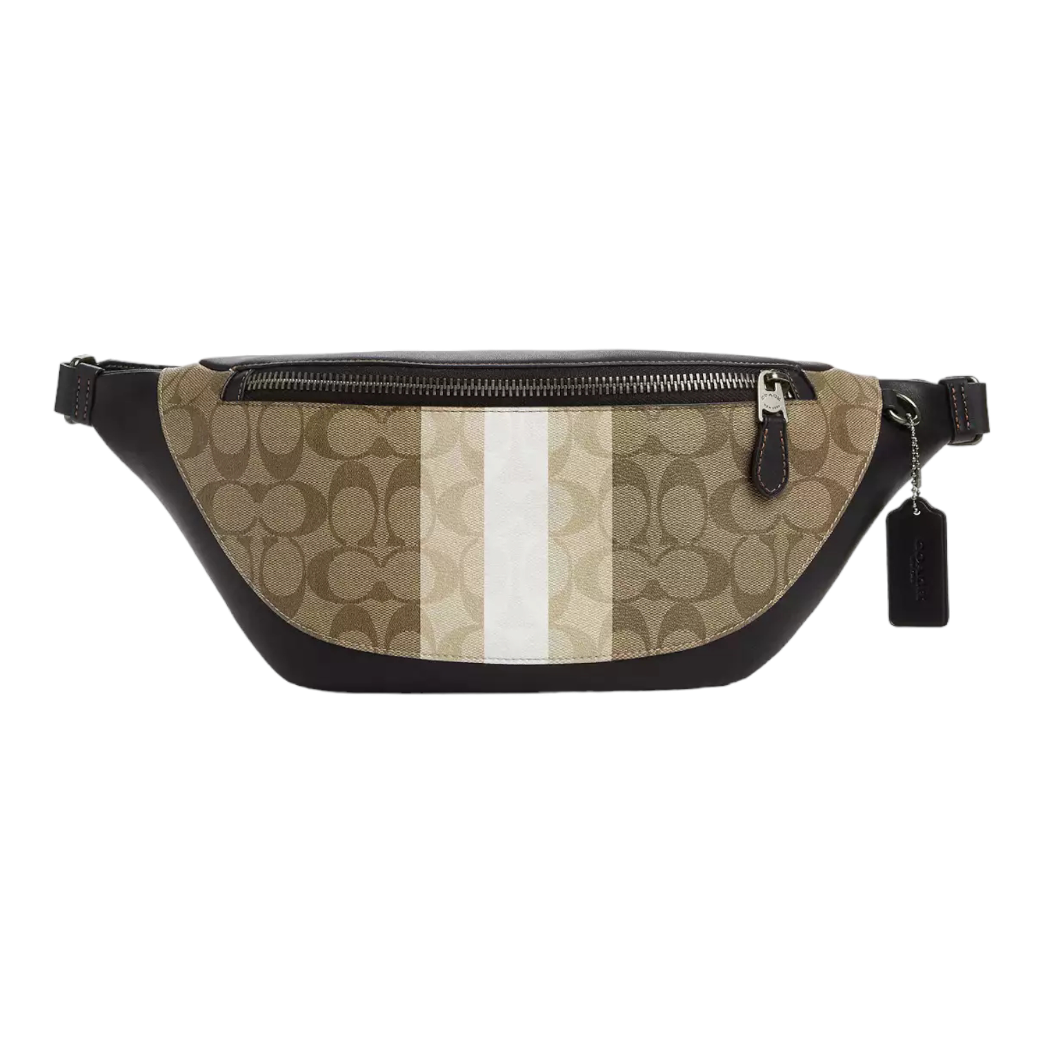 Coach Warren Belt Bag In Blocked Signature Canvas With Varsity Stripe