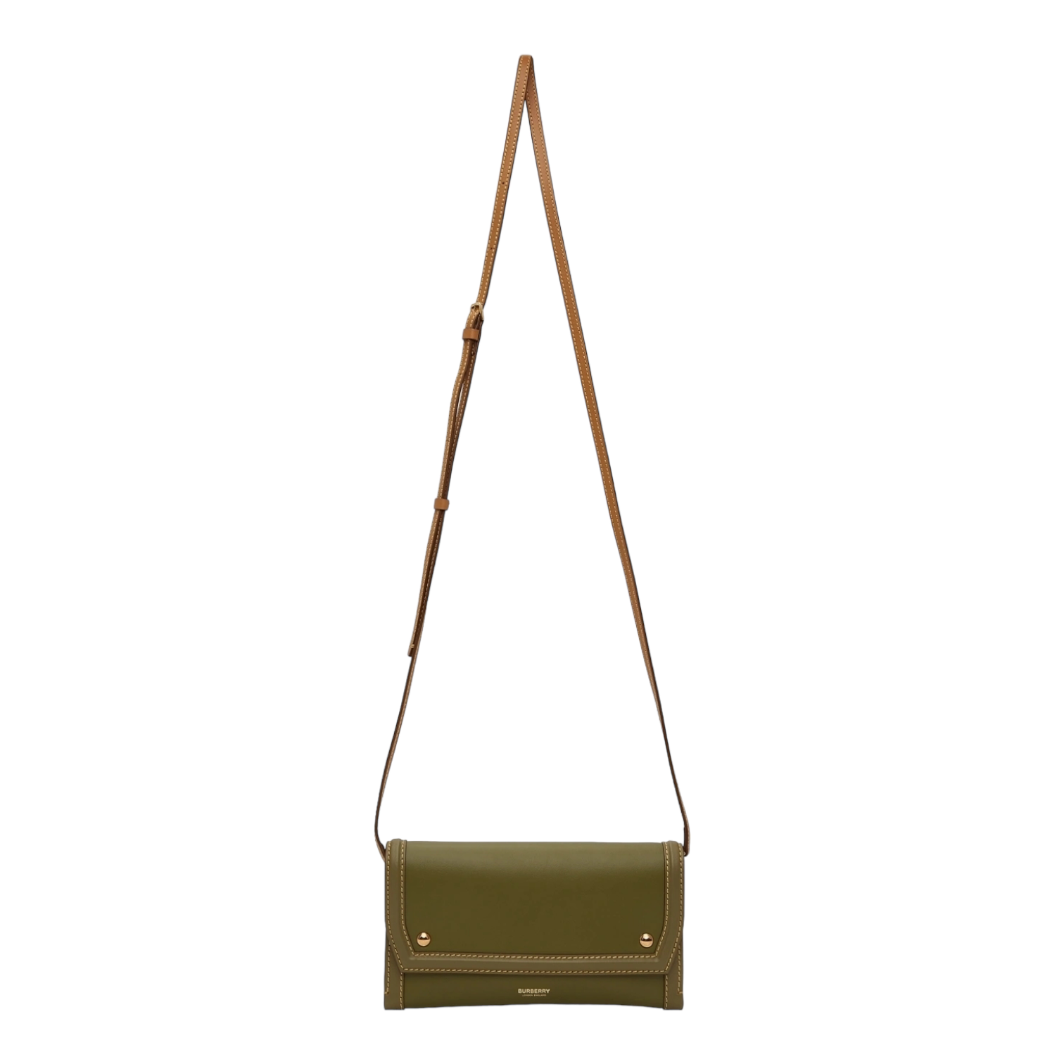 Burberry Green & Tan Phone Pocket Bag