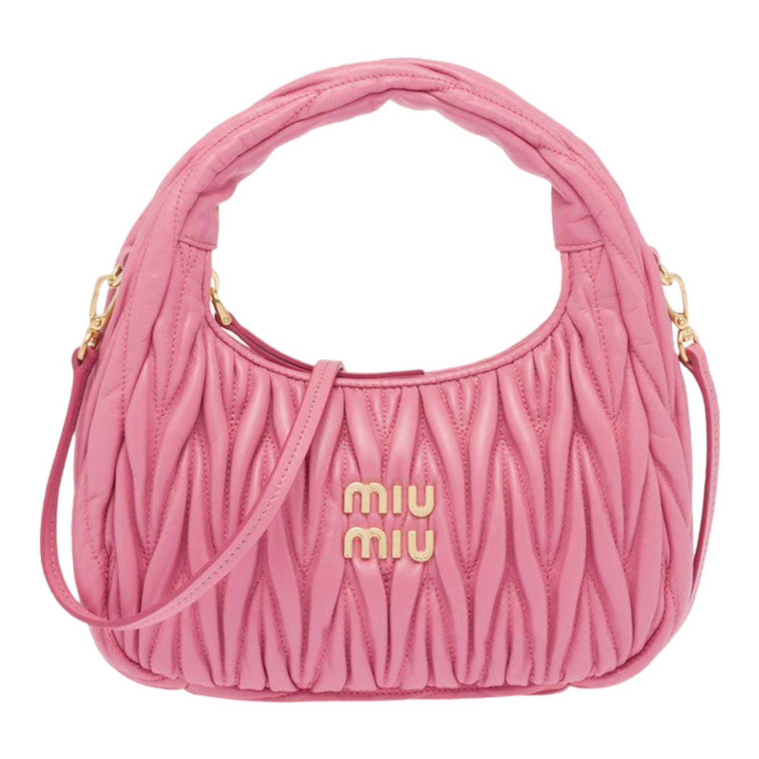 Miu Miu Wander Hobo Bag In Quilted Nappa