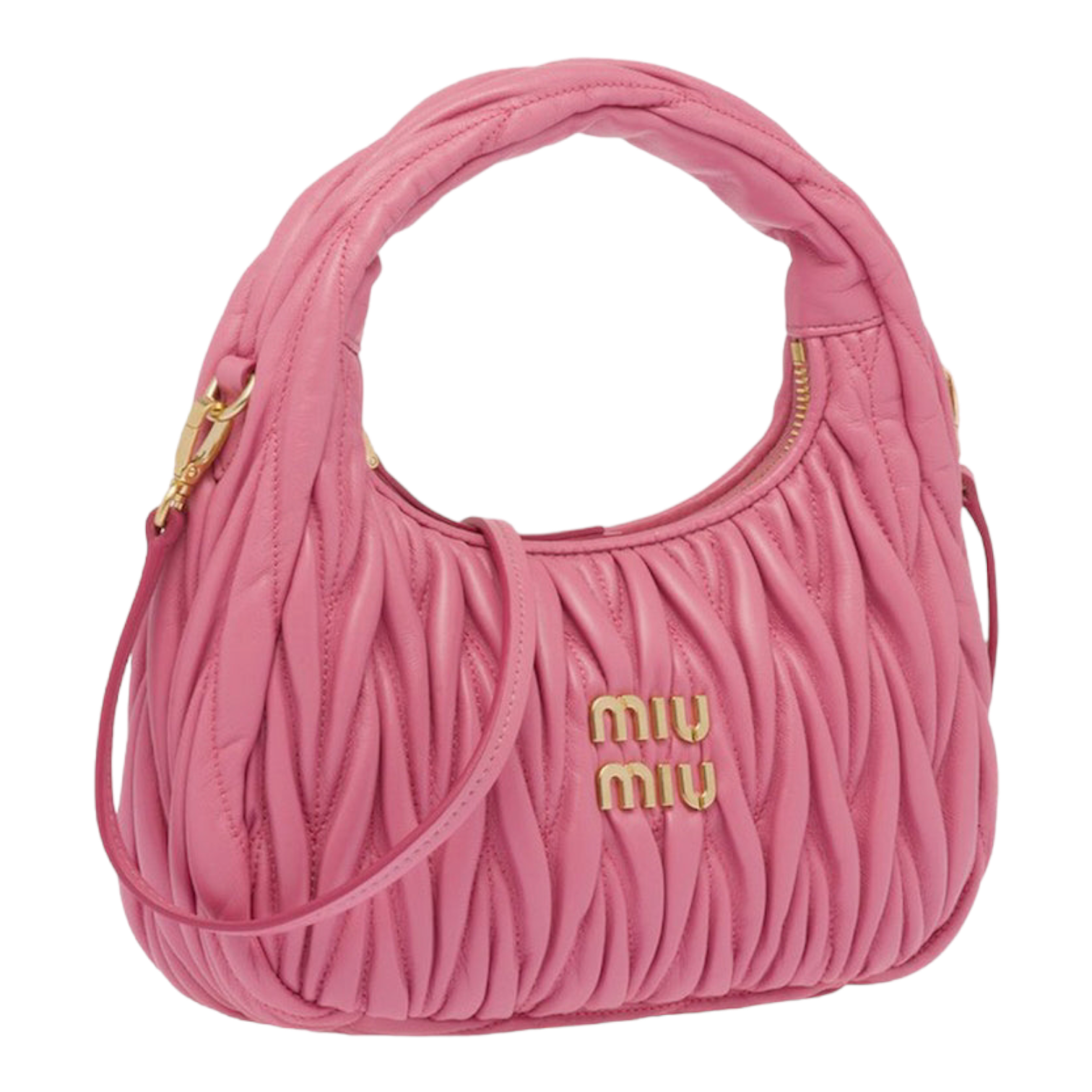 Miu Miu Wander Hobo Bag In Quilted Nappa