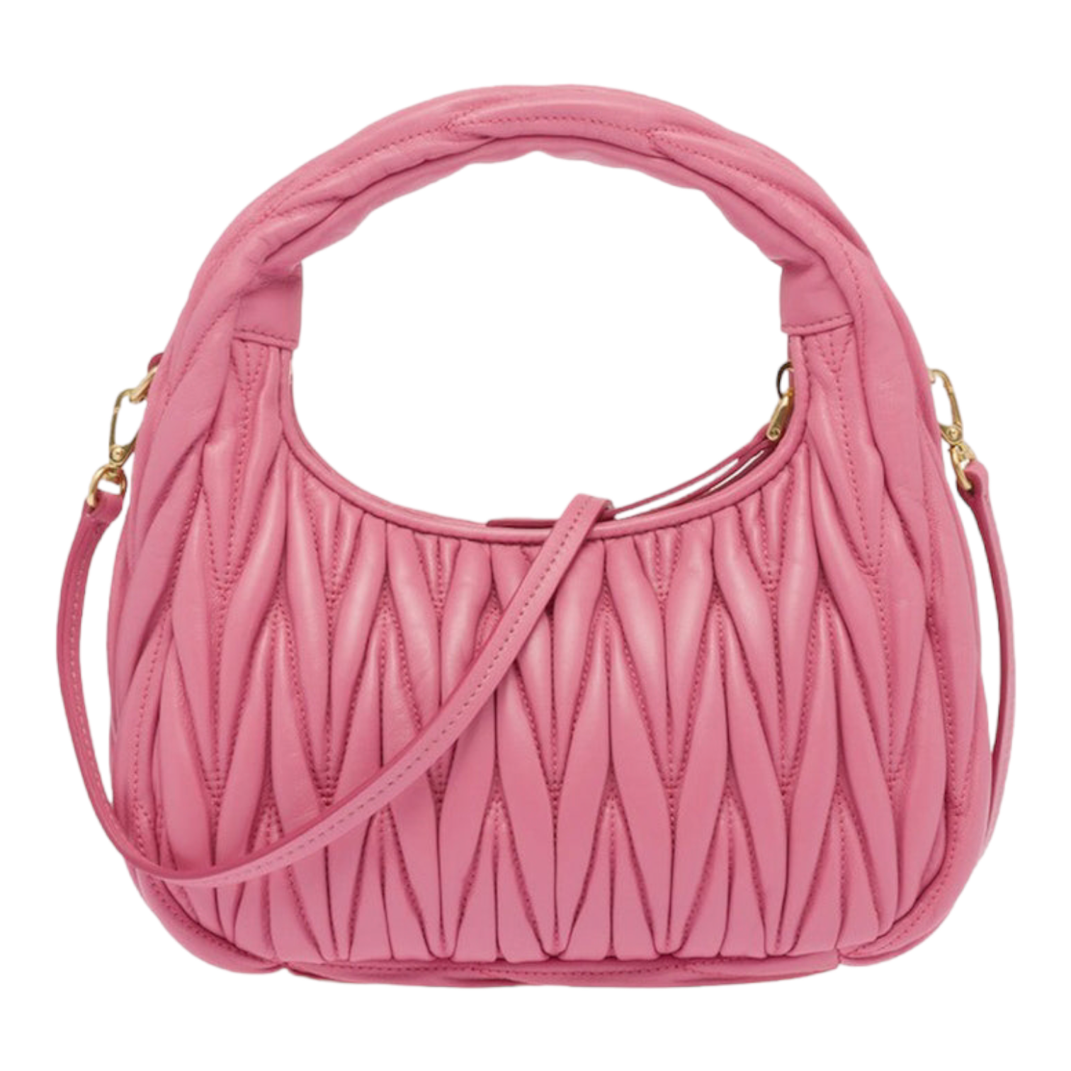 Miu Miu Wander Hobo Bag In Quilted Nappa