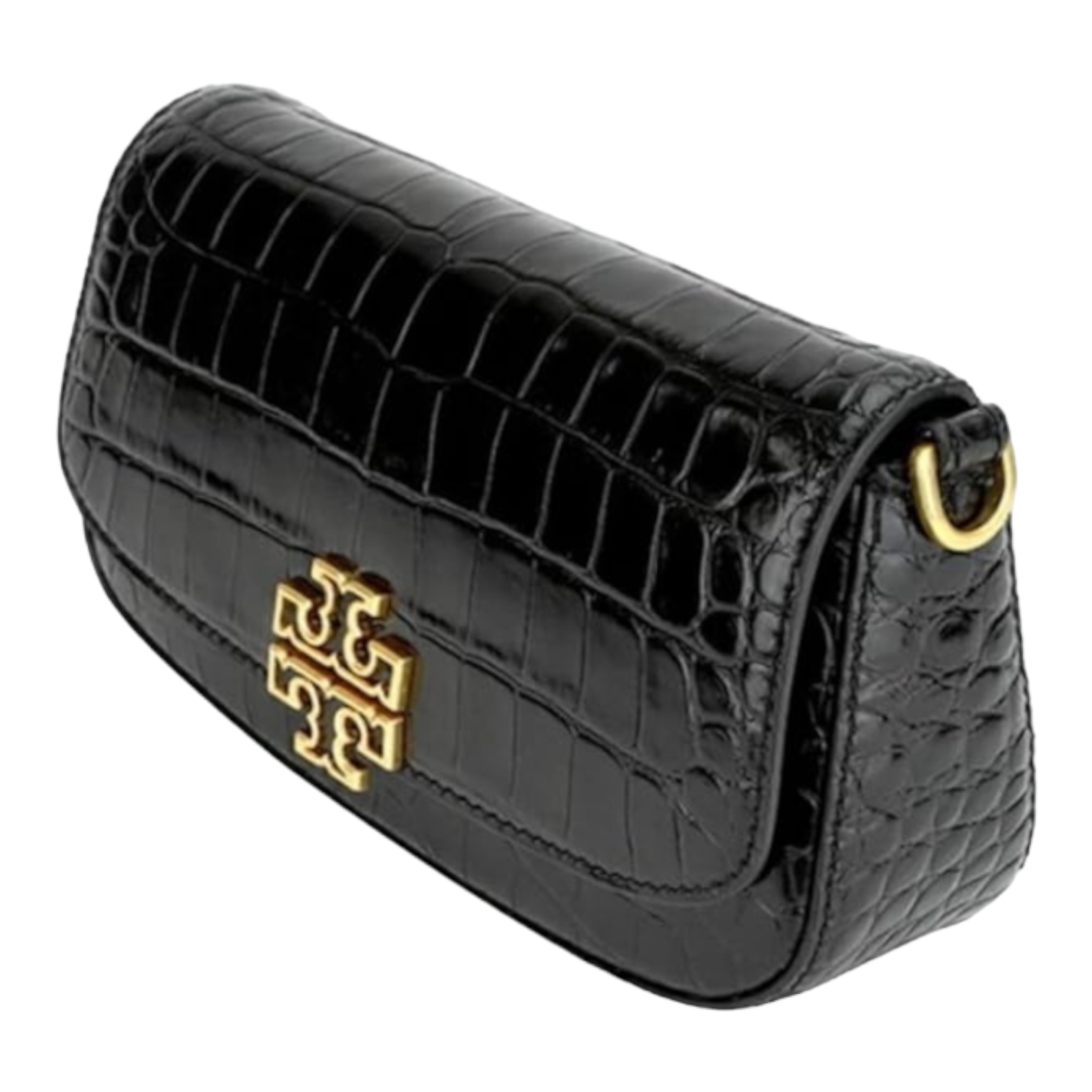 Tory Burch Britten Embossed Convertible Crossbody Bag Black