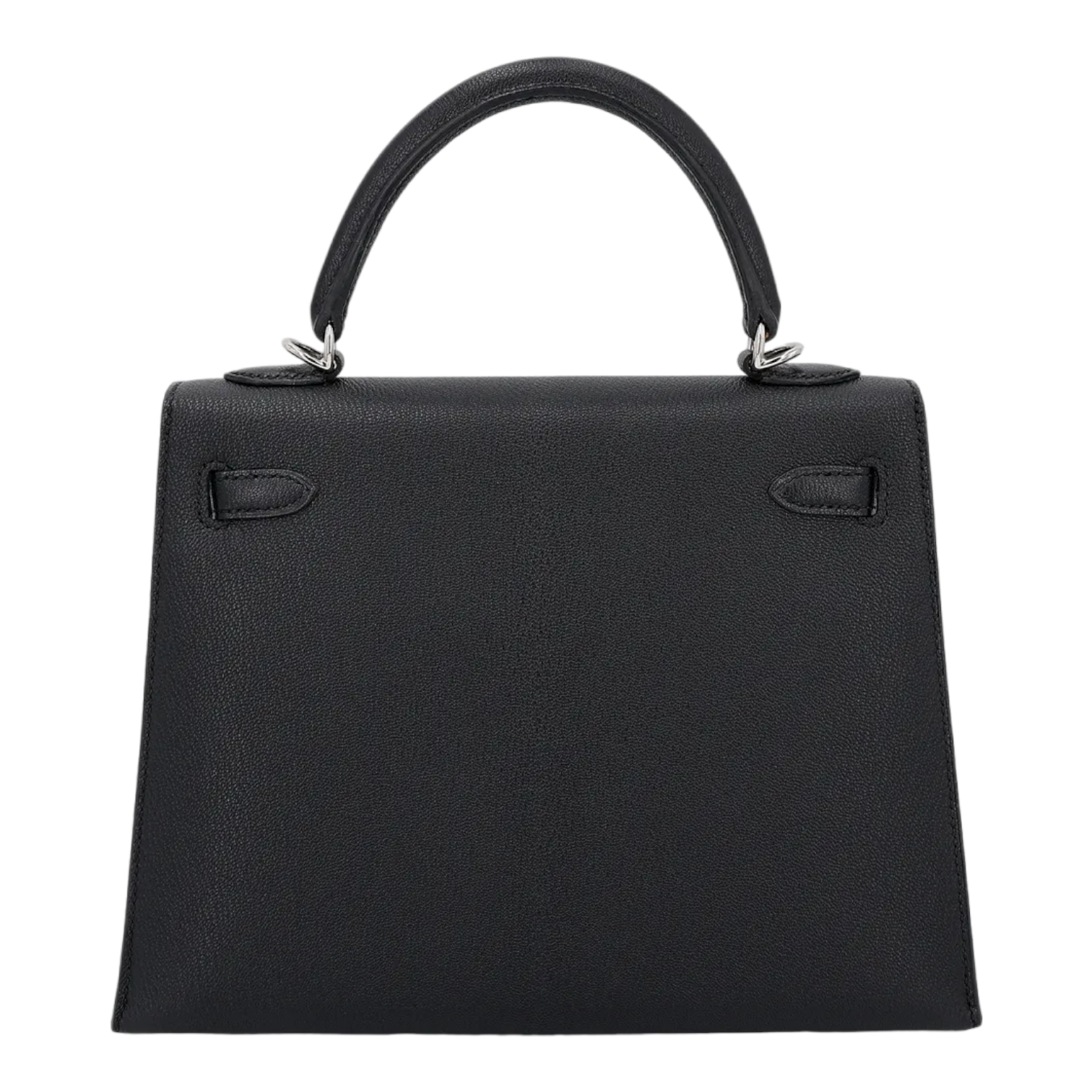 Hermes Kelly 25 Black Chevre Leather With Palladium Hardware