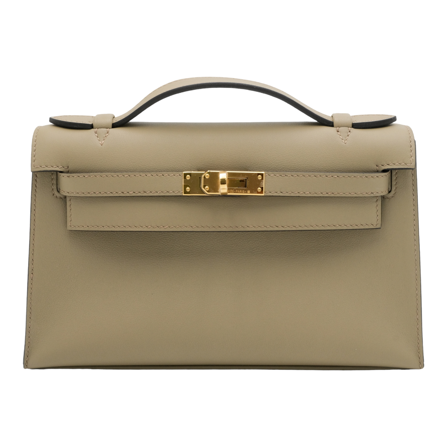 Hermes Beige Marfa Swift Kelly Pochette "Gold Hardware"