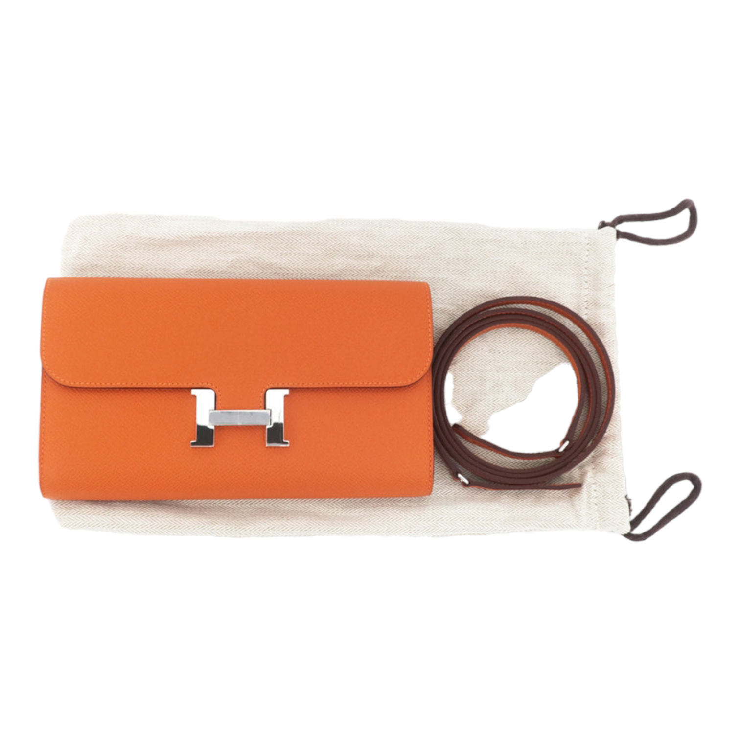 Hermes Constance to Go Orange Silver B Leather