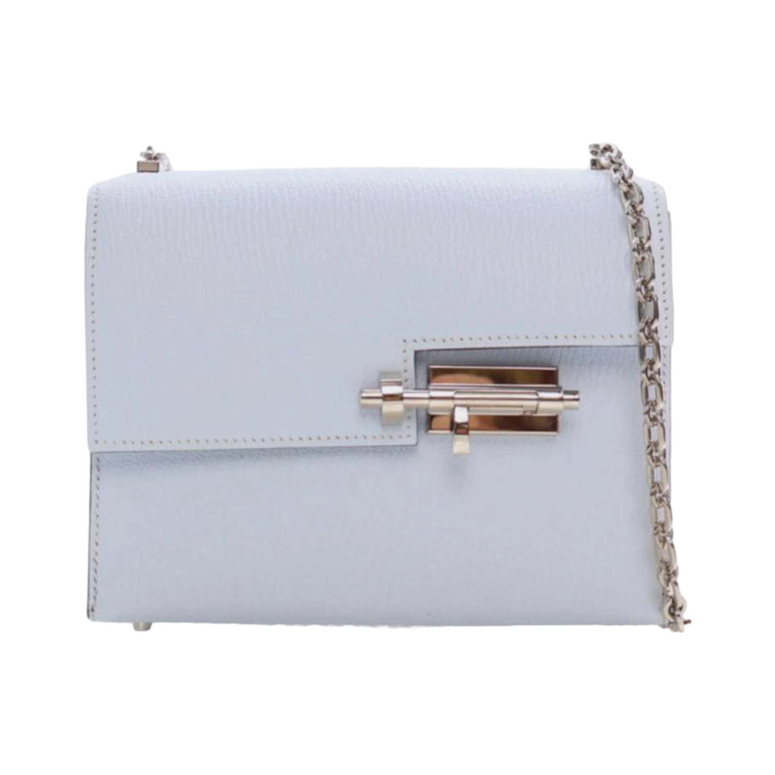 Hermes Blue Brume Mysore Chevre Verrou Chain Mini Bag