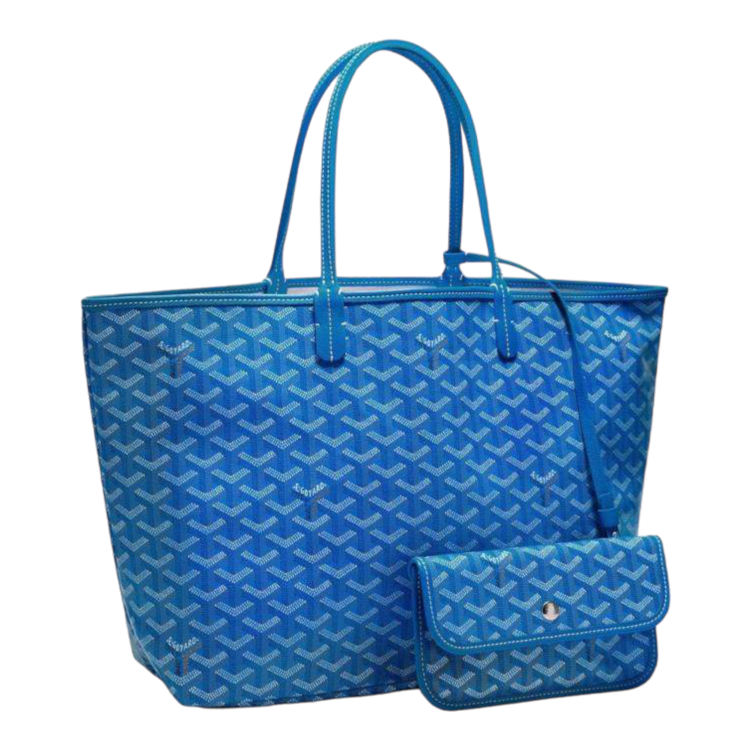 Goyard Sky Blue Goyardine Coated Canvas and Leather Saint Louis GM Tote