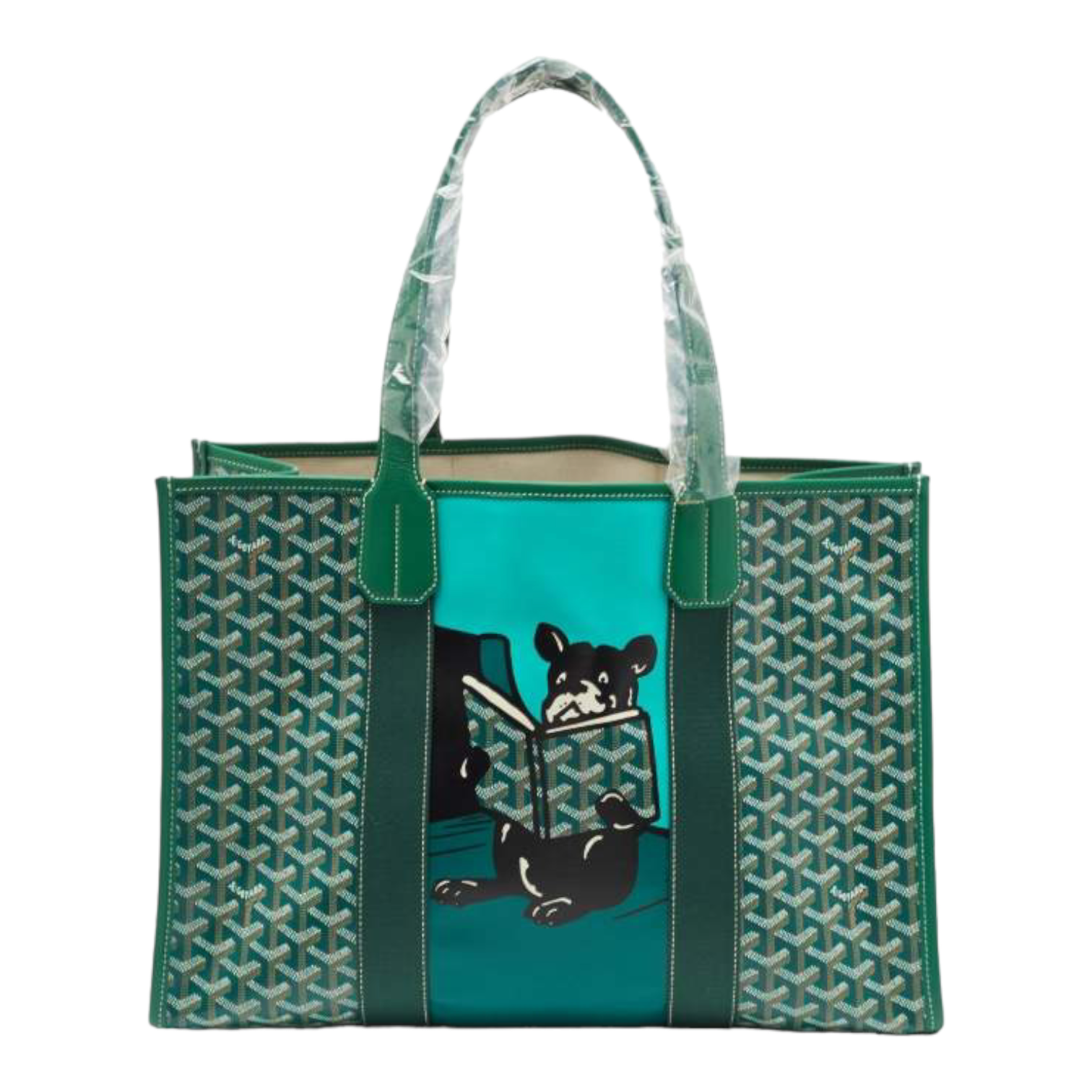 Goyard Green Goyardine Coated Canvas and Leather Villette Tote