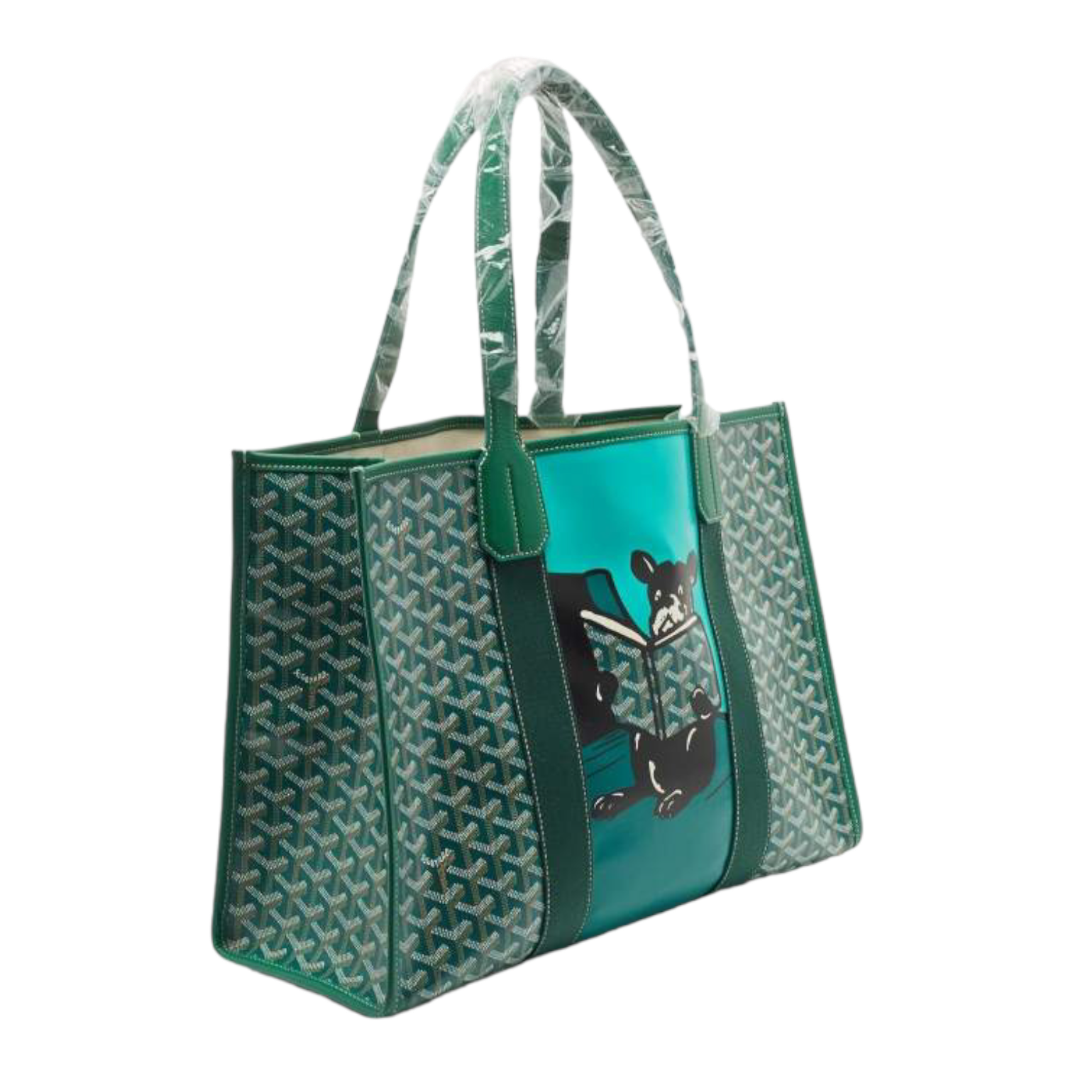 Goyard Green Goyardine Coated Canvas and Leather Villette Tote