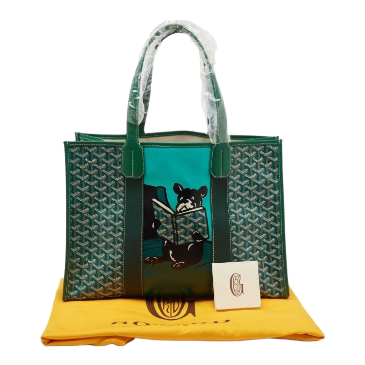 Goyard Green Goyardine Coated Canvas and Leather Villette Tote