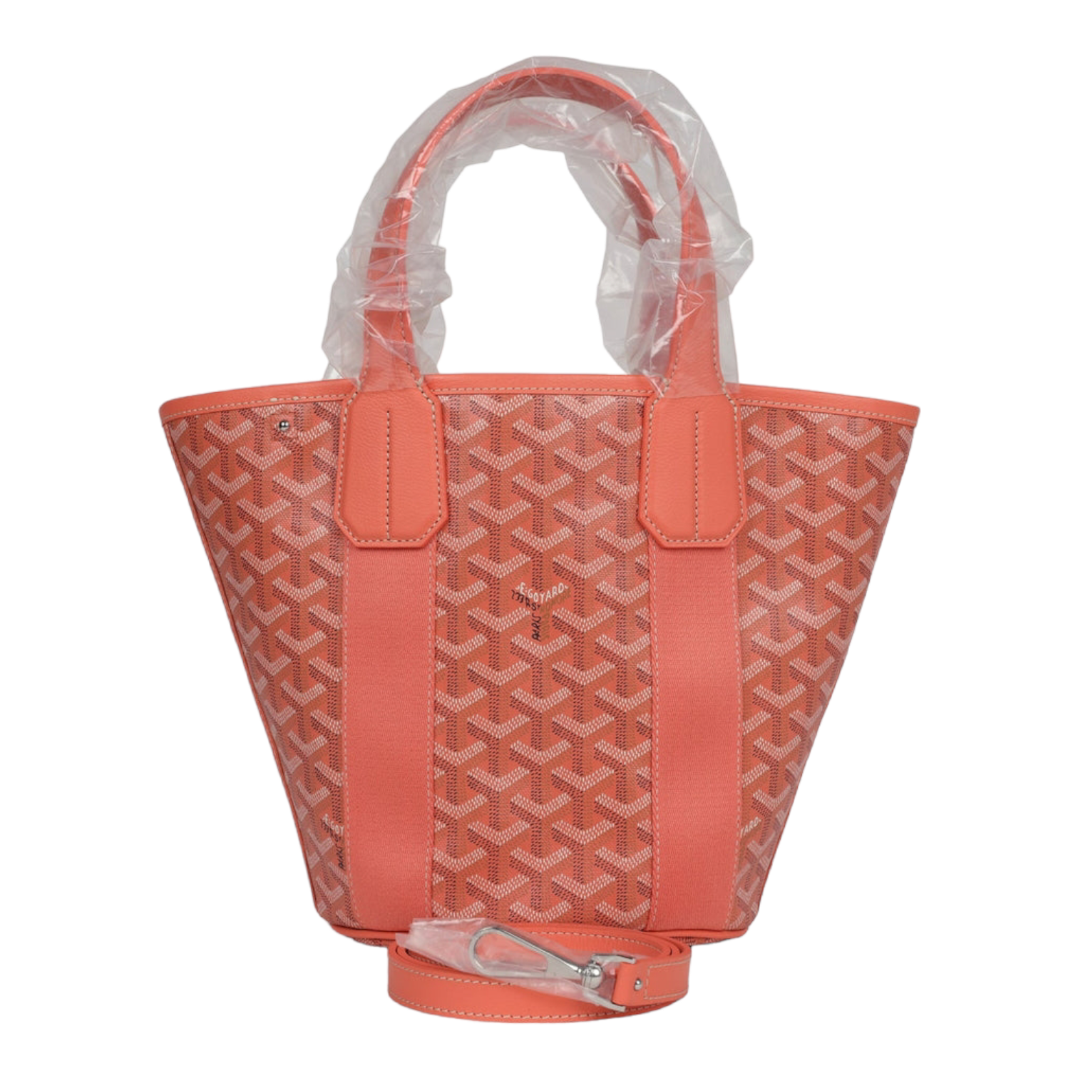 Goyard Goyardine Belharra PM Coral Tote Palladium Hardware