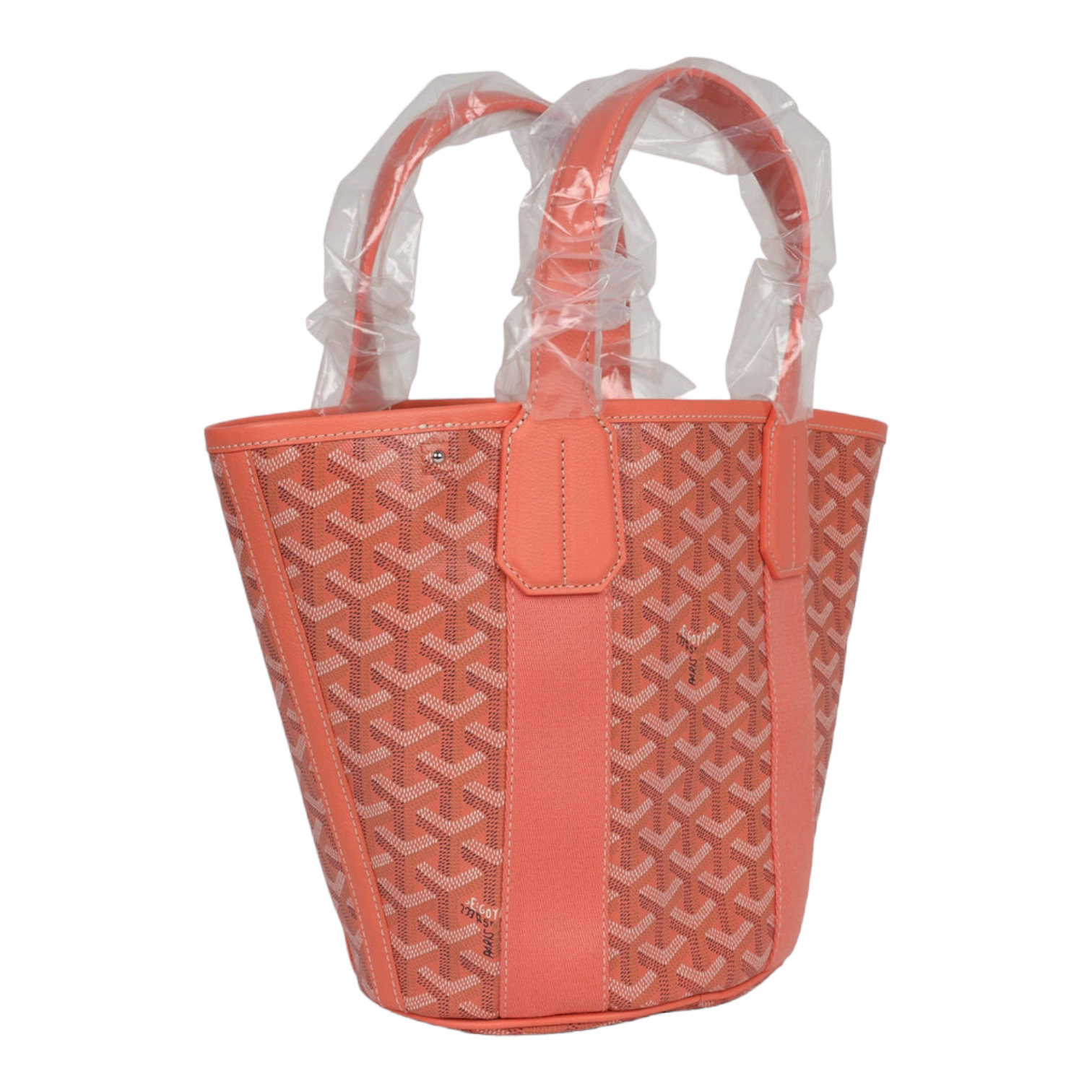 Goyard Goyardine Belharra PM Coral Tote Palladium Hardware