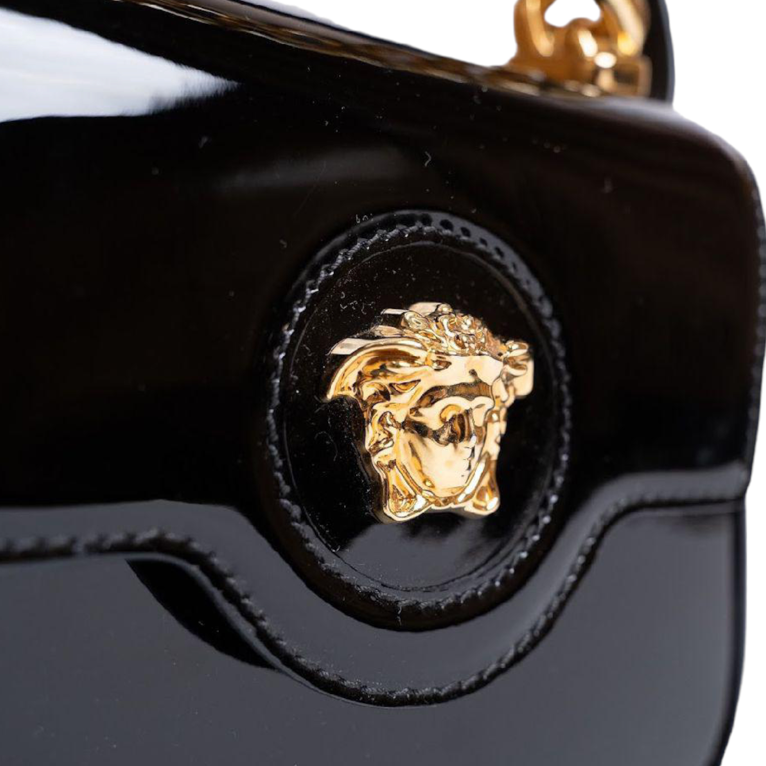 Versace Medusa Patent Leather Top Handle Bag