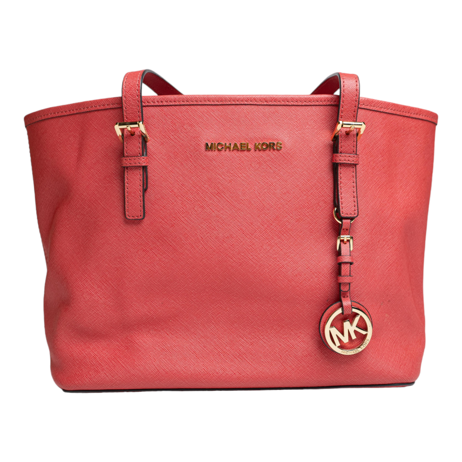 Michael Kors Jet Set Saffiano Leather Tote Large - Watermelon Red