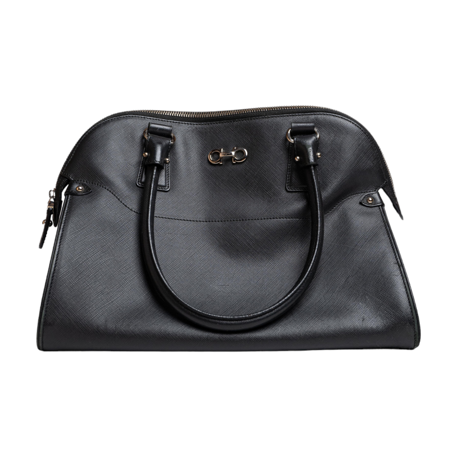 Salvatore Ferragamo Black Leather Shoulder Bag