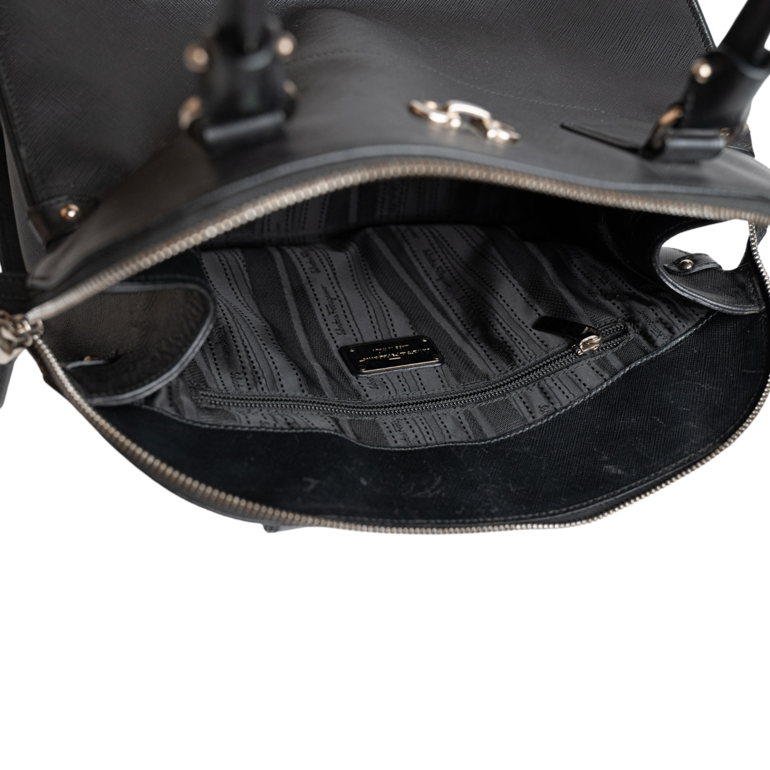 Salvatore Ferragamo Black Leather Shoulder Bag