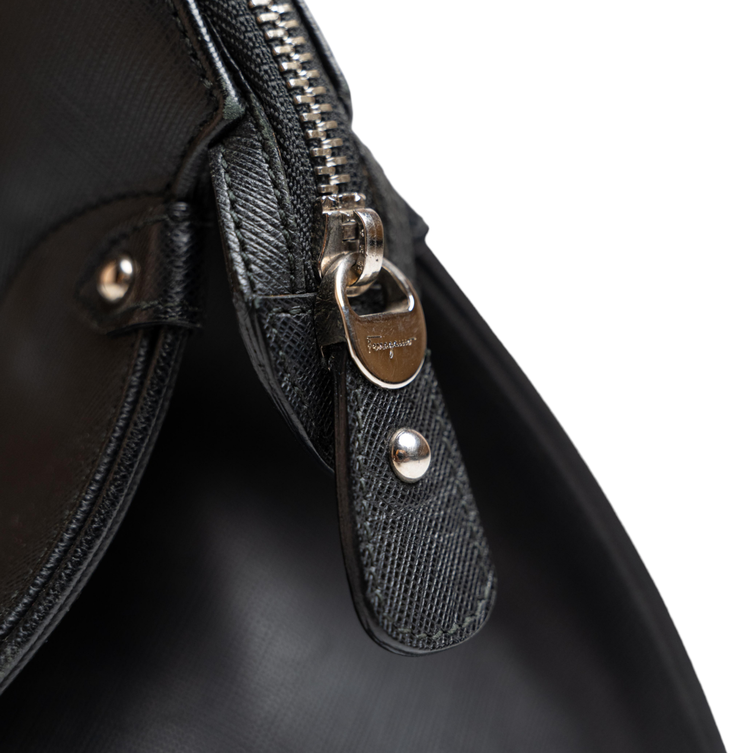 Salvatore Ferragamo Black Leather Shoulder Bag