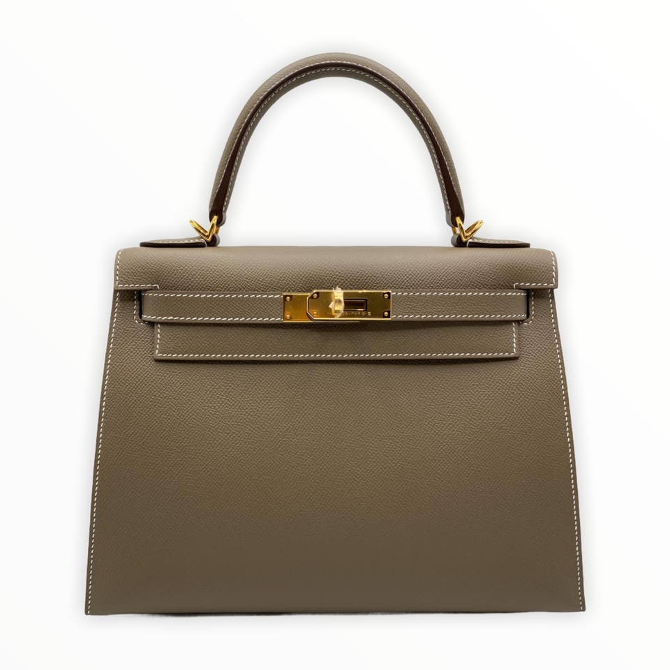 Hermes Kelly 28 Etoupe Epsom Sellier "Gold Hardware"